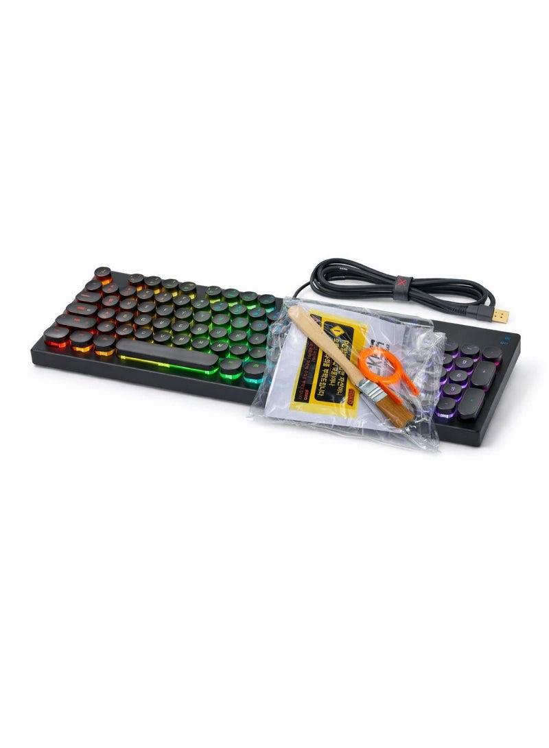 Hacker RGB Mechanical Gaming Keyboard with Round Keycaps – Wired USB – Full Size with Numeric Keypad - Image 4